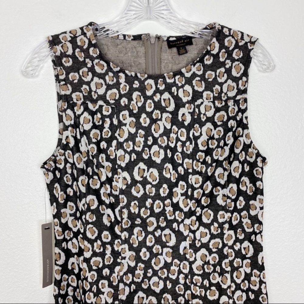 NWT Anthropologie Current Air Leopard Metallic Shimmer Fit & Flare Dress Small - Picture 4 of 10
